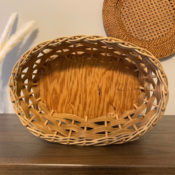 Vintage Wicker Rattan Plant Stand Boho Basket - Picture 10 of 11